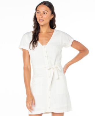 Juniors' Kona Belted Short-Sleeve Mini Dress