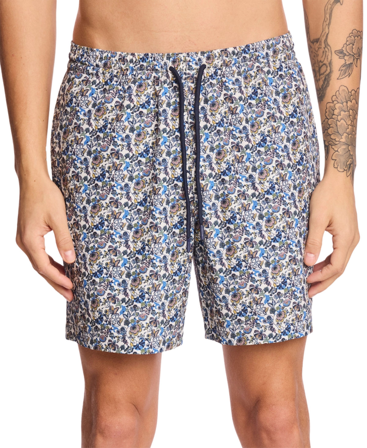 Men's Gilligan Regular-Fit Abstract Floral 6" Swim Trunks - Abstract Pop Multi