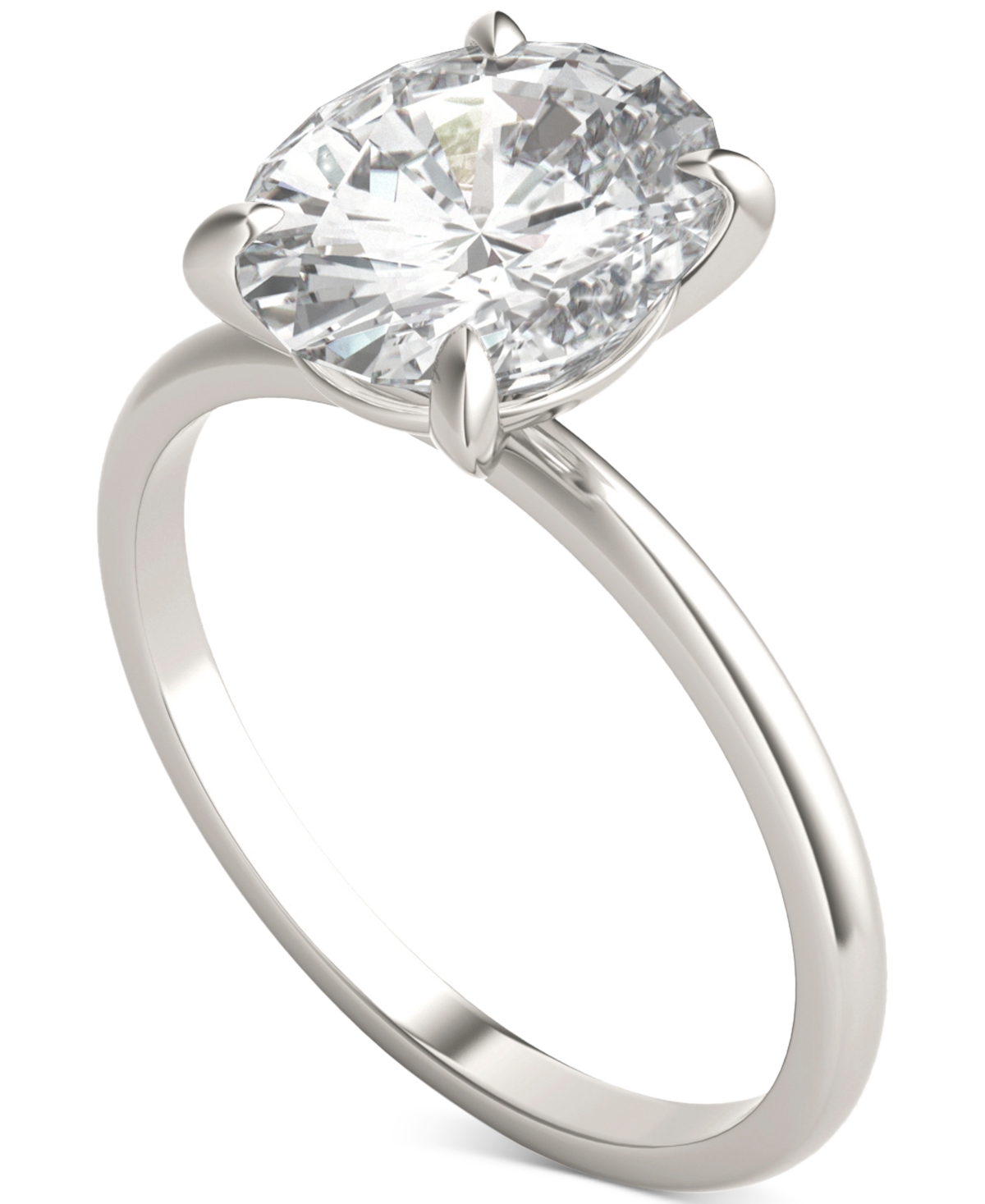 Charles & Colvard Moissanite Classic Basket Solitaire Engagement Ring (3 Ct. T.w.) In Two-tone 14k Gold In 14k White Gold