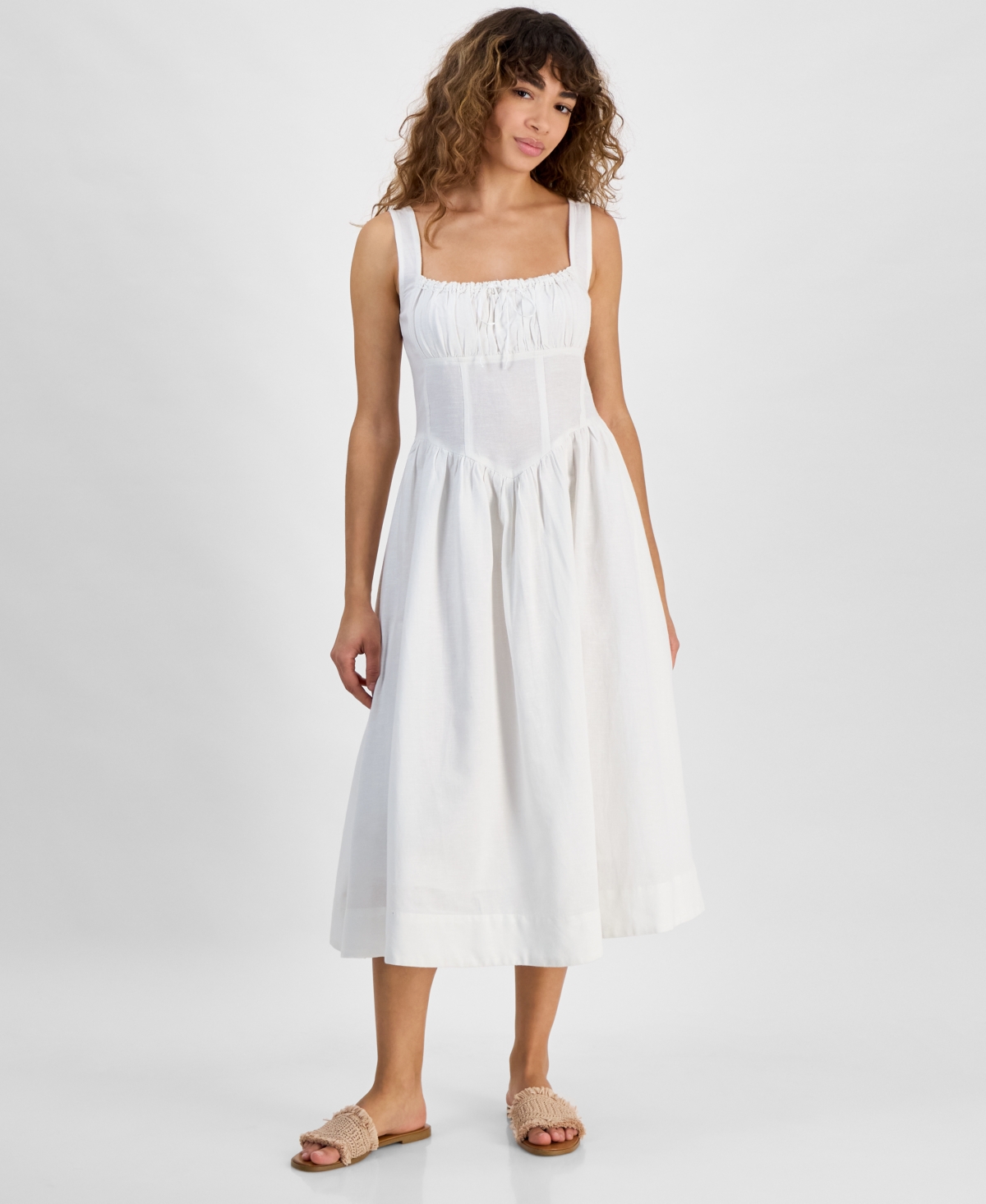 And Now This Women's Sleeveless Corset Midi Dress, Exclusively At Macy's In White