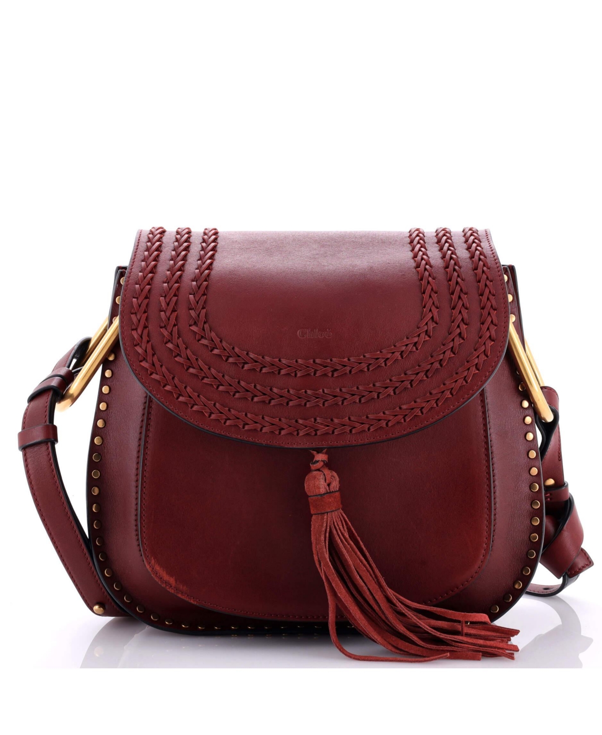 Medium Hudson Handbag Whipstitch Leather - Red