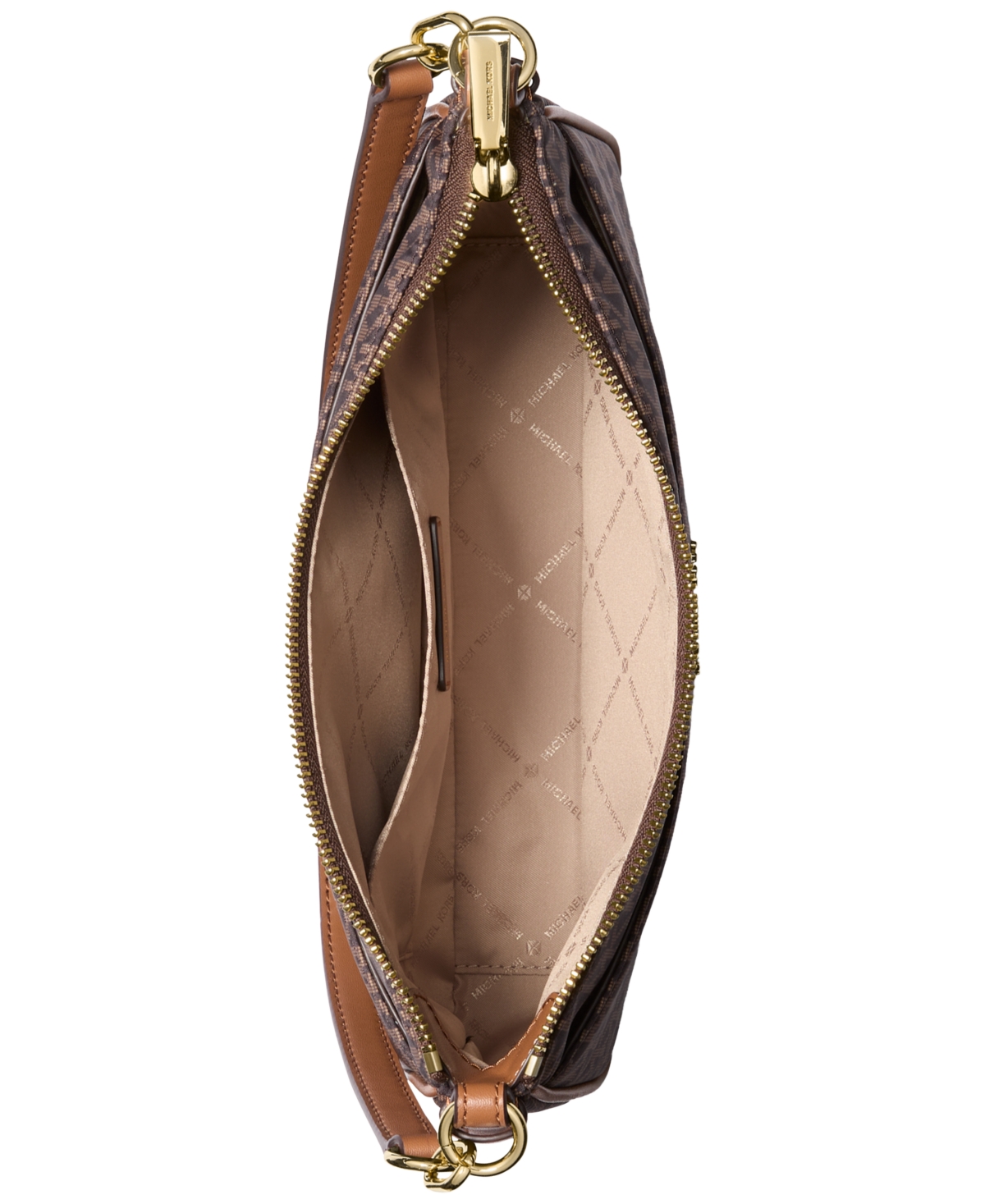 Michael Kors Michael  Jet Set Small Top Zip Pochette Crossbody In Brown,acorn