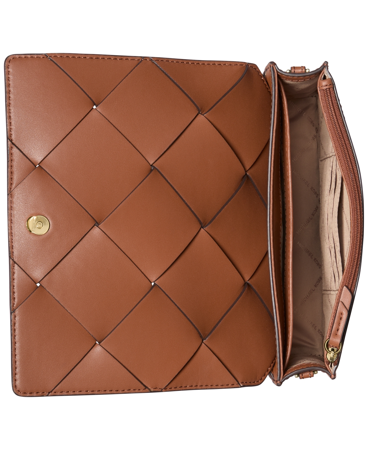 Shop Michael Kors Michael  Jet Set Small Flap Chain Leather Crossbody In Luggage