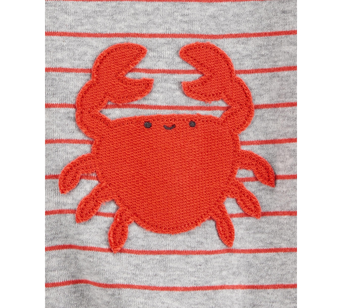 Carter's Baby Boys Crab Striped Short-sleeve Romper In Orange
