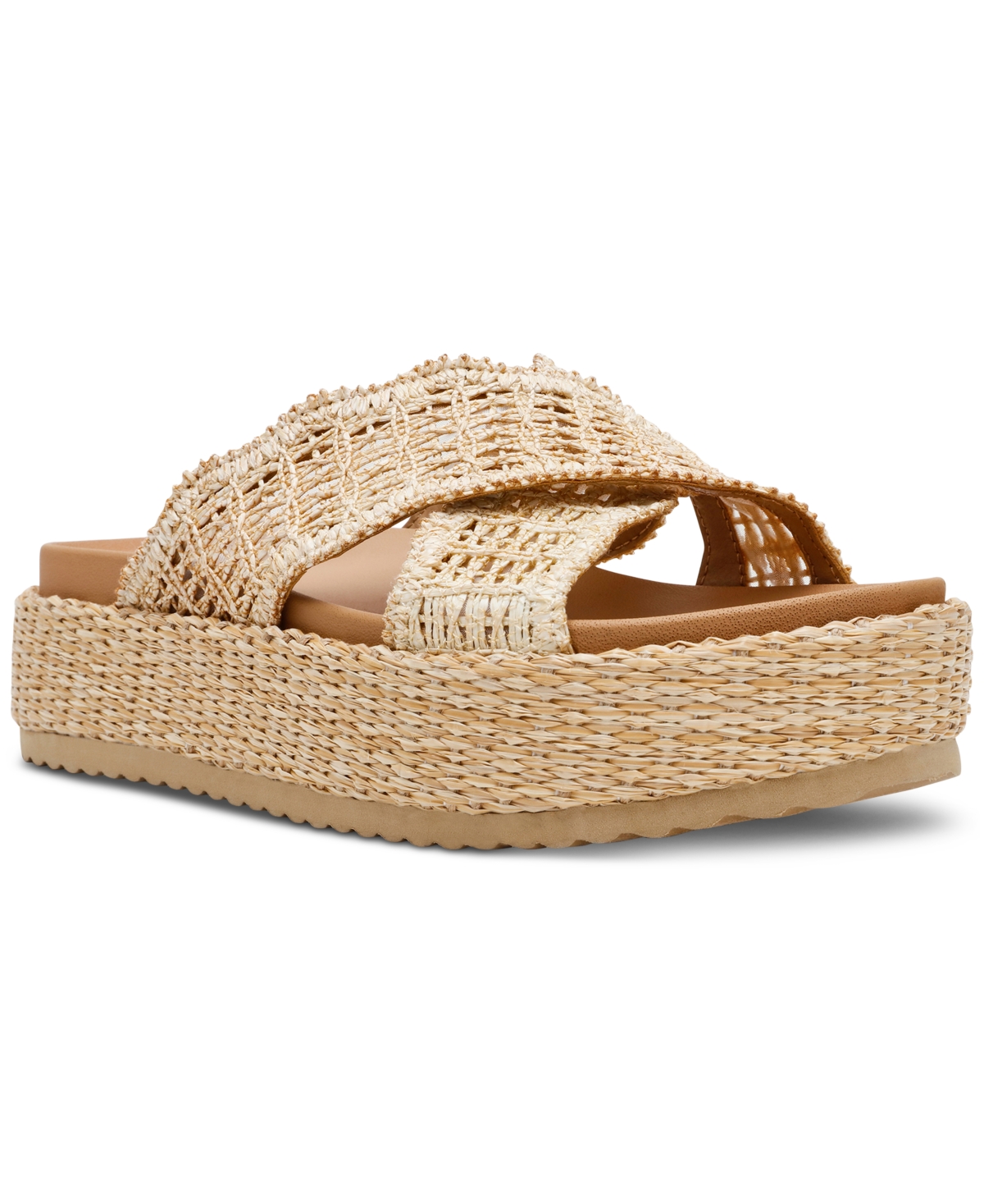 Dv Dolce Vita Women's Sivan Crisscross Platform Sandals In Natural Raffia