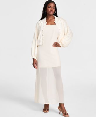 Women's Long-Sleeve Bubble-Hem Cargo Jacket, Exclusively at Macy's