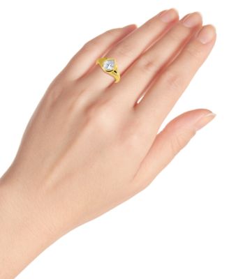 Cubic Zirconia Pear-Shape Statement Ring (2-1/2 ct. t.w.) in 18k Gold-Plated Sterling Silver, Exclusively at Macy's