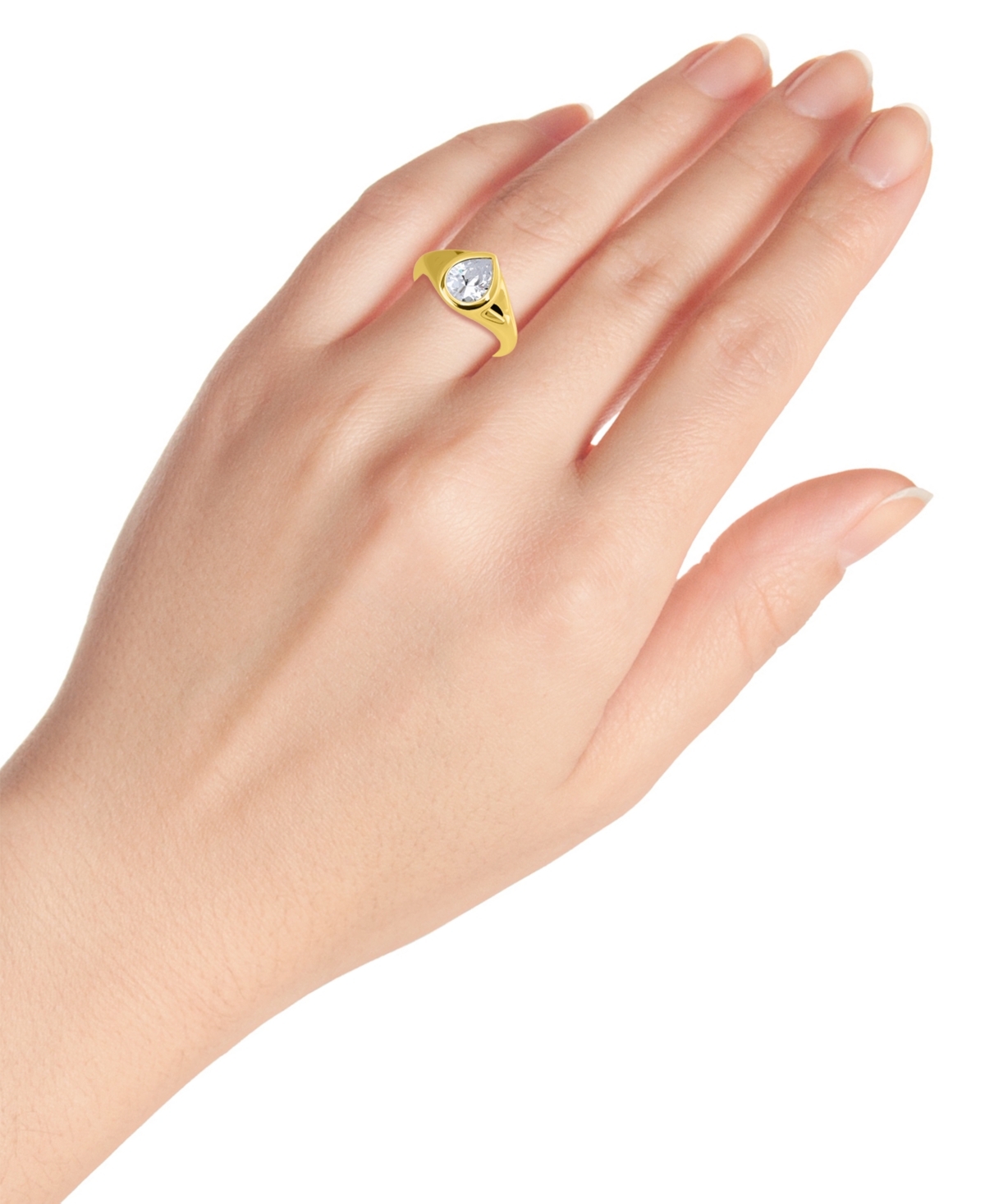 Giani Bernini Cubic Zirconia Pear-shape Statement Ring (2-1/2 Ct. T.w.) In 18k Gold-plated Sterling Silver, Exclus In Gold