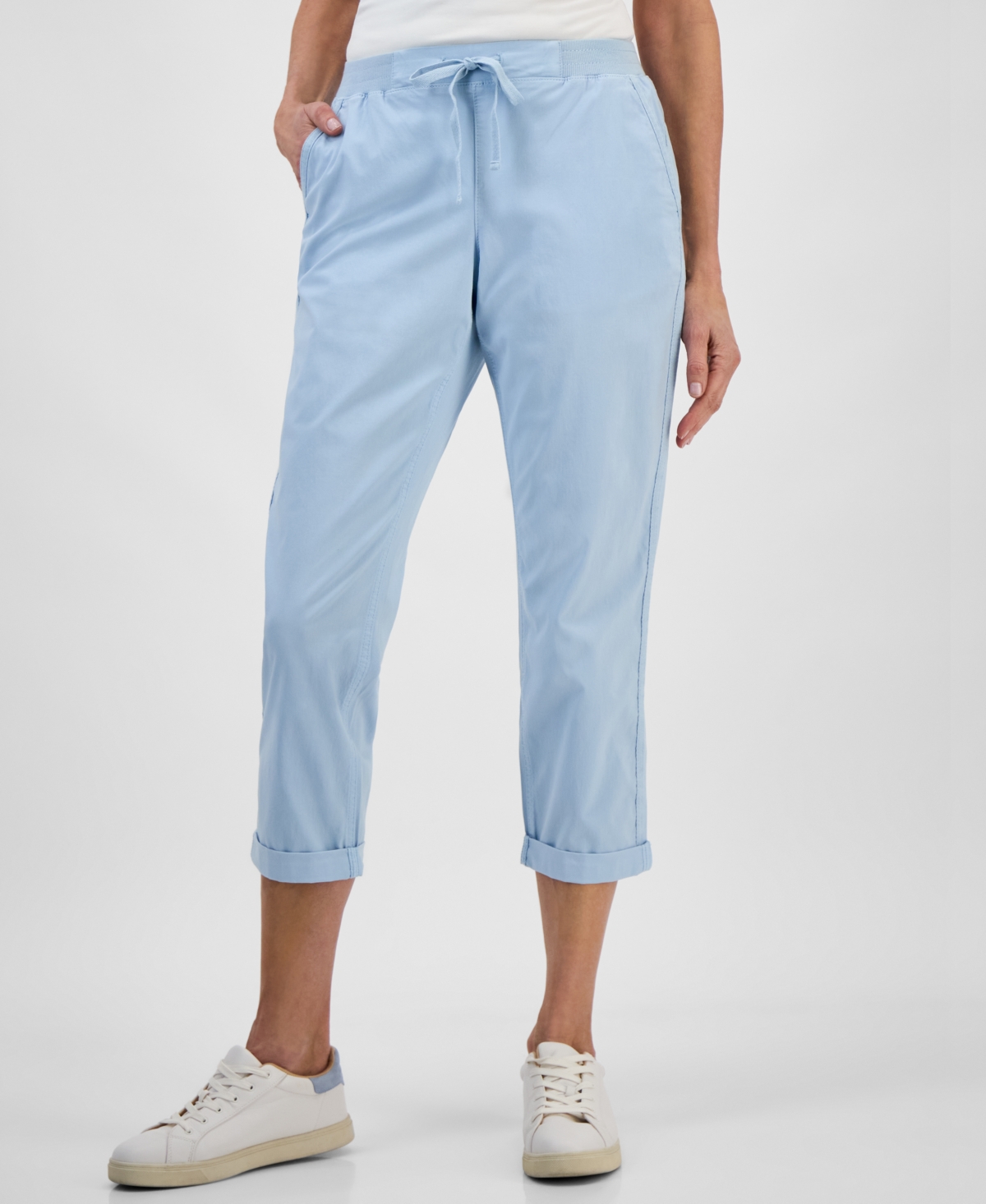 Women's Pull On Cuffed Pants, Regular & Petite, Created for Macy's - Dream Blue