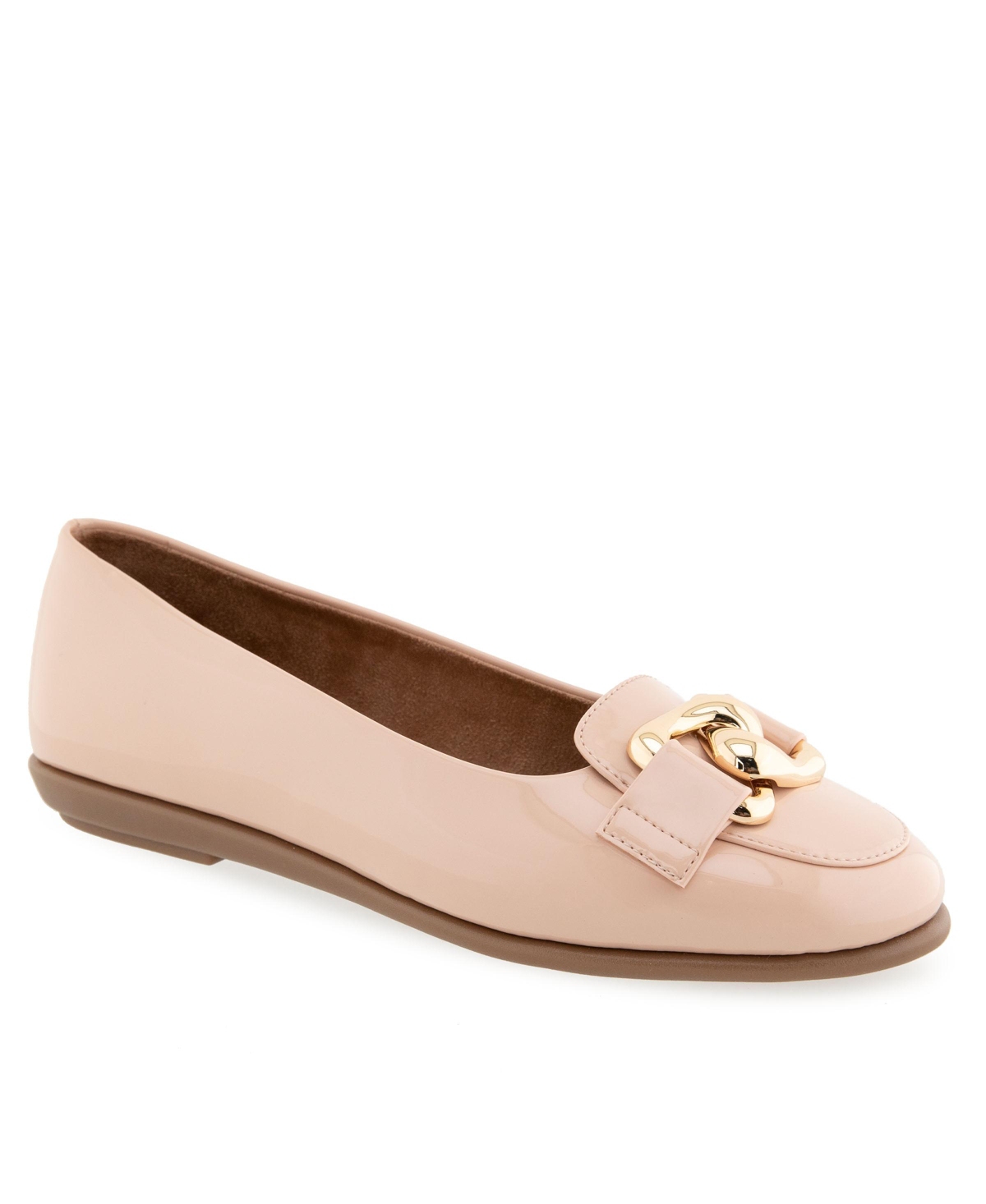 Women's Bell Almond Toe Ballet Flats - Gold/Tan Faux Leather