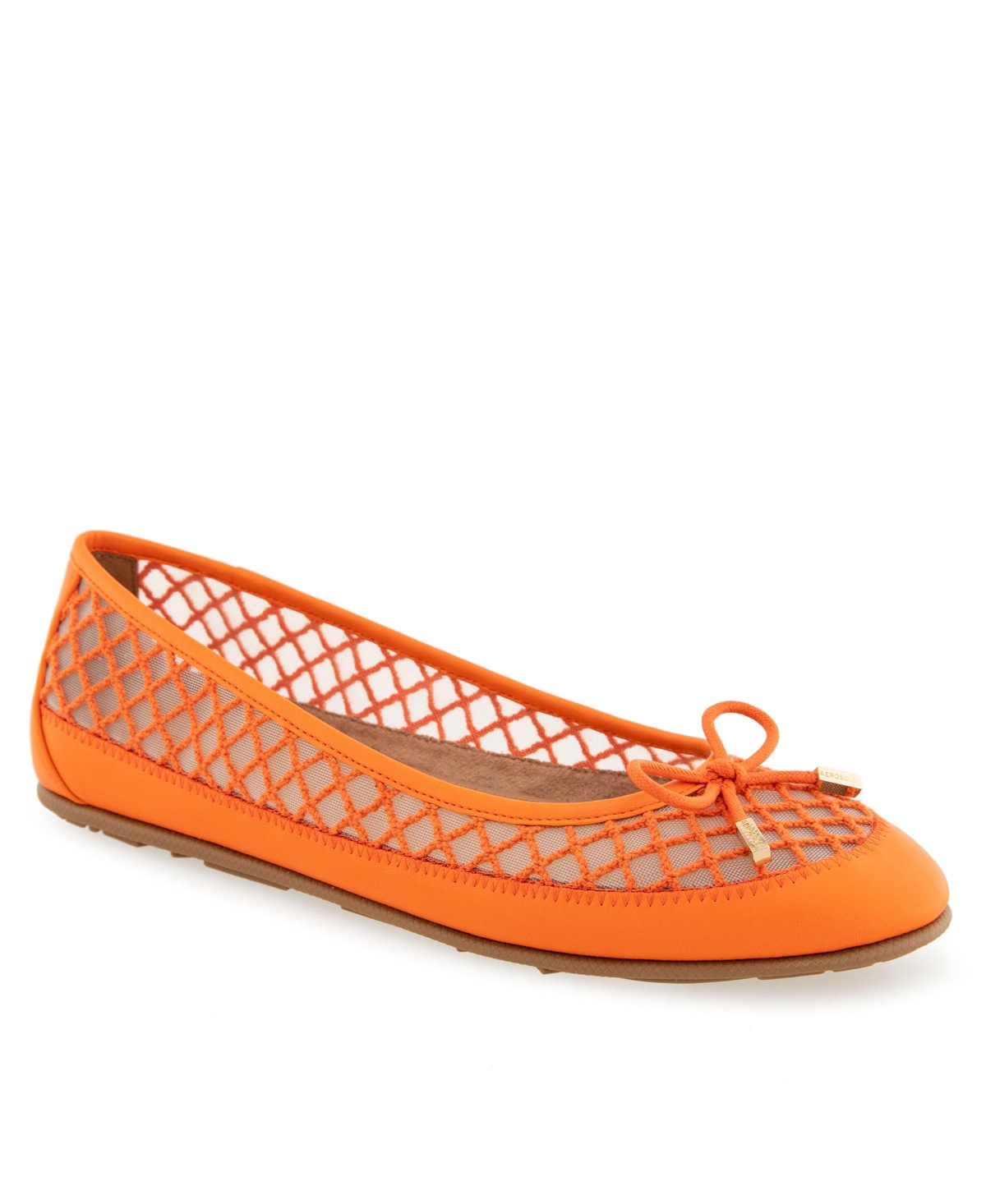 Women's Palma Round Toe Ballet Flats - Bright Orange Mesh