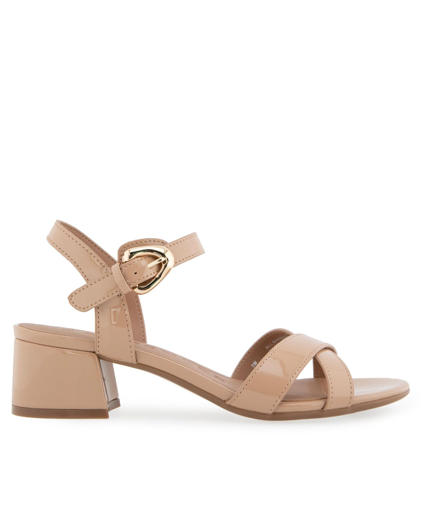 Женские сандалии Aerosoles Cinzia Round Toe Dress Sandals, цвет: Бежевый бисквитный лаковая искусственная кожа — фото 10
