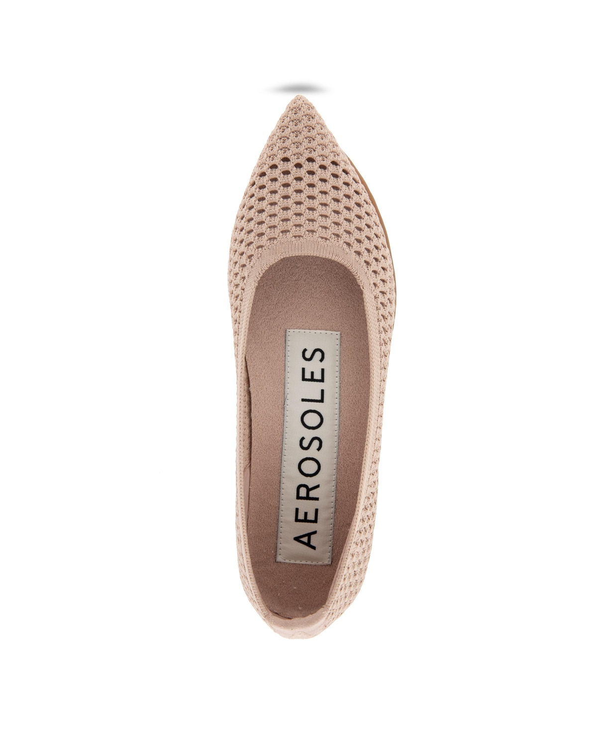 Shop Aerosoles Women's Danielle Pointed Toe Flat Flats In Cipria Textured Knit Fabric