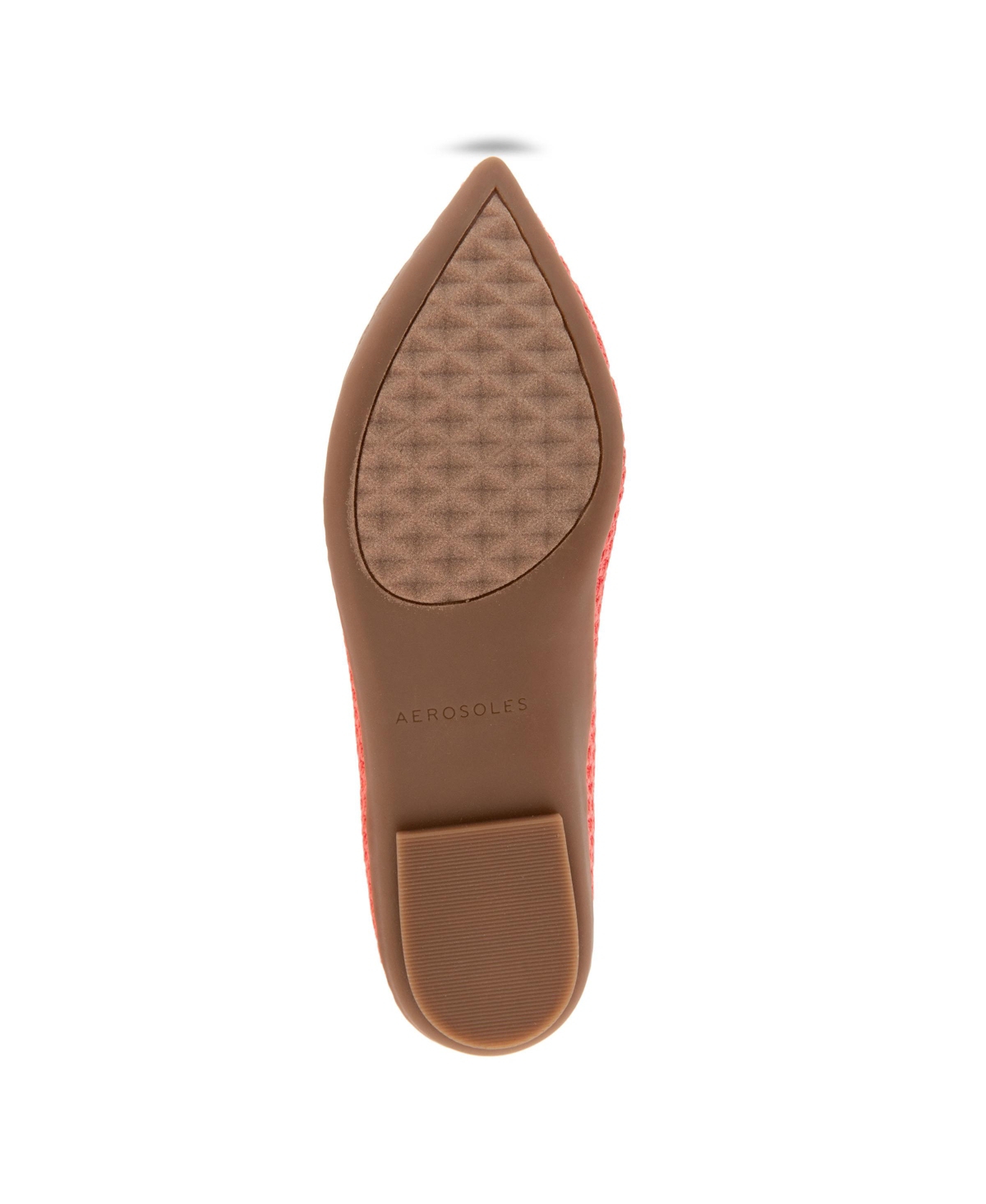 Shop Aerosoles Women's Danielle Pointed Toe Flat Flats In Coral Textured Knit Fabric