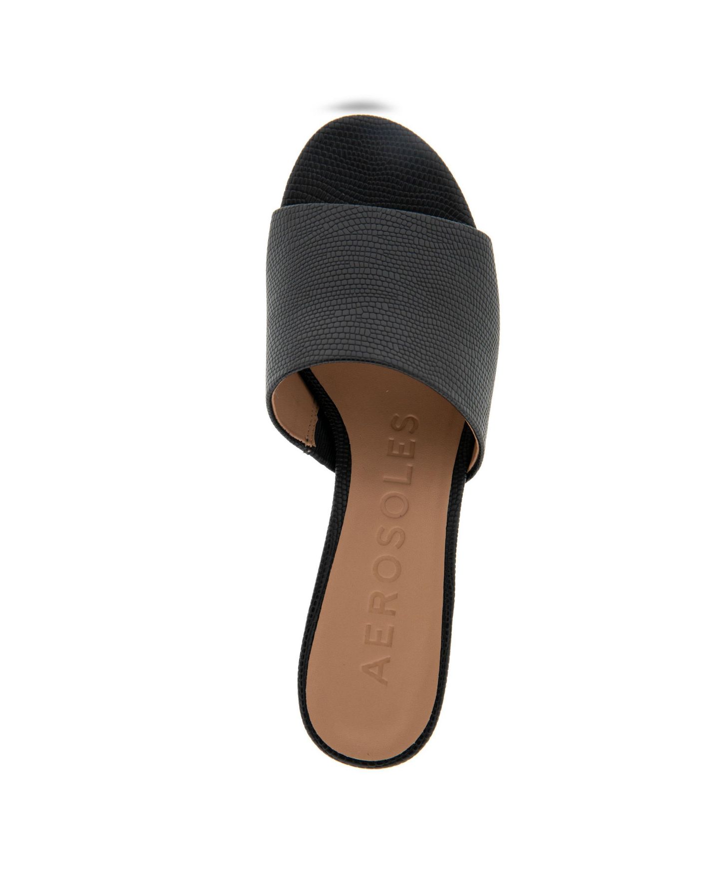 Женские сандалии Aerosoles Como Round Toe Slide, цвет: Чёрная искусственная кожа — фото 4