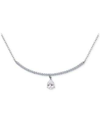 Giani Bernini - Cubic Zirconia Pendant Necklace (1-7/8) in Sterling Silver, 16" + 2" extender