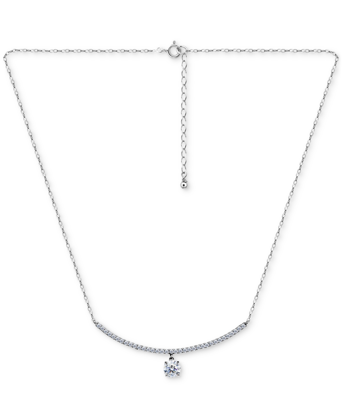 Cubic Zirconia Pendant Necklace (2-1/6 ct. t.w.), 16" + 2" extender, Exclusively at Macy's - Gold