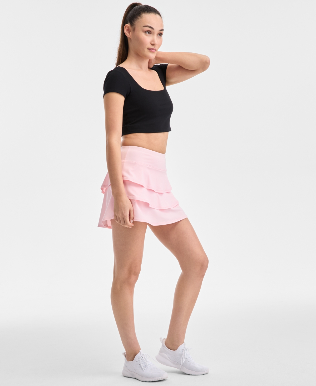 Id Ideology Women's Flounce Skort, Created For Macy's In Lt Berry