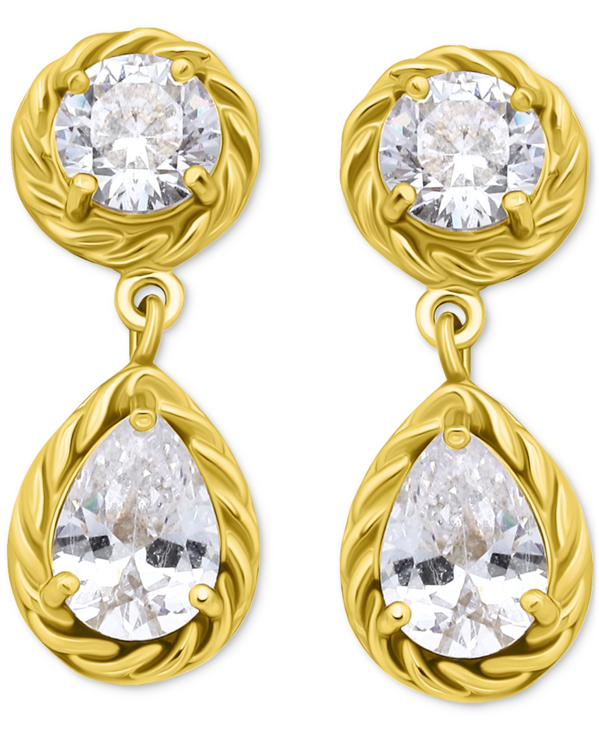 Giani Bernini Cubic Zirconia Mixed Cut Rope Frame Drop Earrings, Exclusively At Macy's