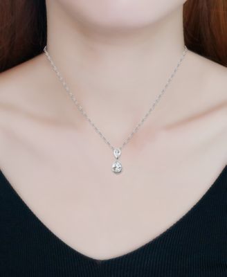 Cubic Zirconia Pear Pendant Necklace (3-3/4 ct. t.w.) in Sterling Silver, 16" + 2" extender