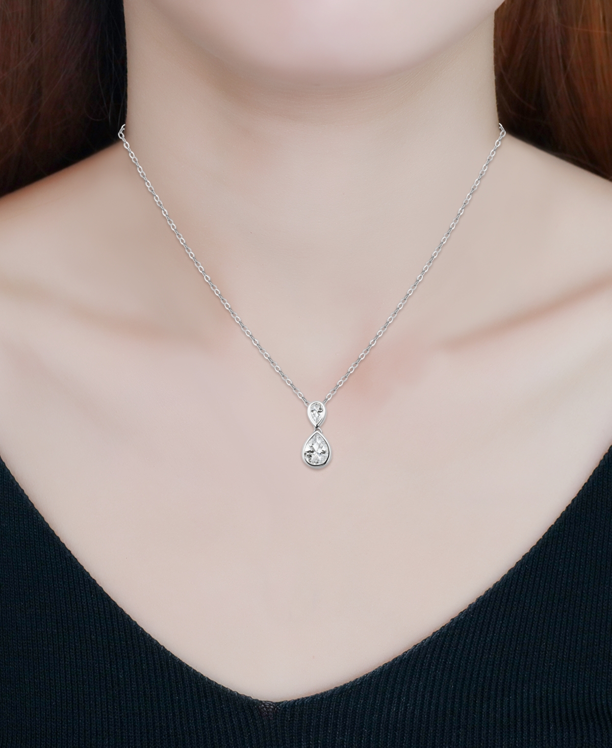 Giani Bernini Cubic Zirconia Pear Pendant Necklace (3-3/4 Ct. T.w.) In Sterling Silver, 16" + 2" Extender In Silver