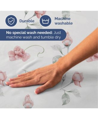 4 Piece Microfiber Floral Sheet Set - Queen