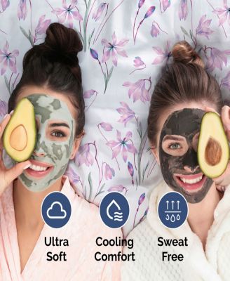 4 Piece Microfiber Floral Sheet Set - King