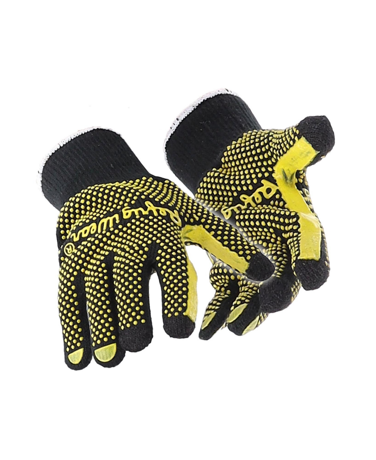 Men's Touchscreen Double Dot Grip Hi Vis Glove (Pack of 12 Pairs) - Lime