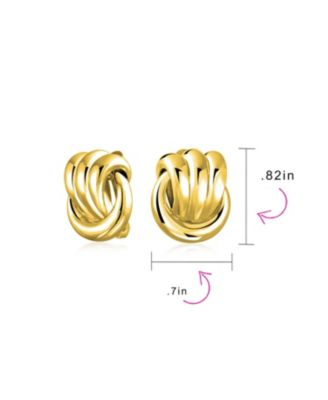 Fashion Rope Cable Love Knot Clip-On Earrings Silver Gold Tone Plated For Non-Pierced Ears