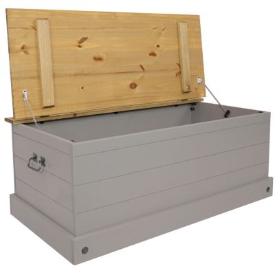 Indoor Trunk with Handles - Solid Pine Construction - Gray - 39.5" W