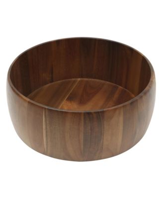 Laurelton 3 Piece Large 13" Acacia Wood Salad Serving Bowl Set w/ 2 Serving Tools
