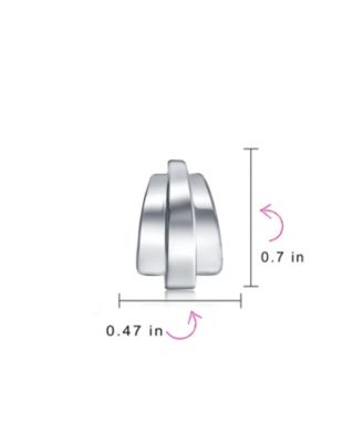 Set of 2 Modern Geometric Dome Clip-On Earrings for Non-Pierced Ears Gold Plated