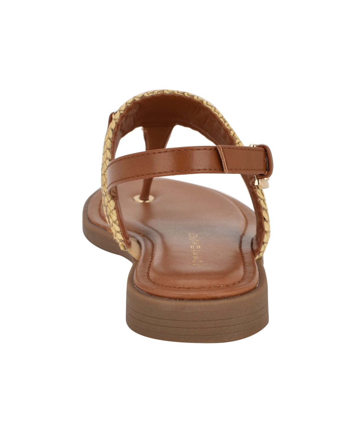 Tommy Hilfiger Women's Carree T-strap Flat Sandals In Raffia,brown