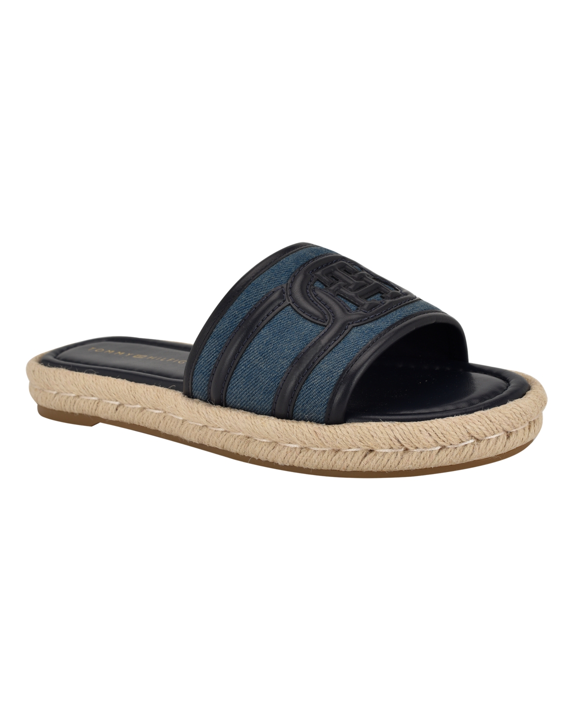 Tommy Hilfiger Women's Hadjea Espadrille Slip-on Flat Sandals In Black,denim