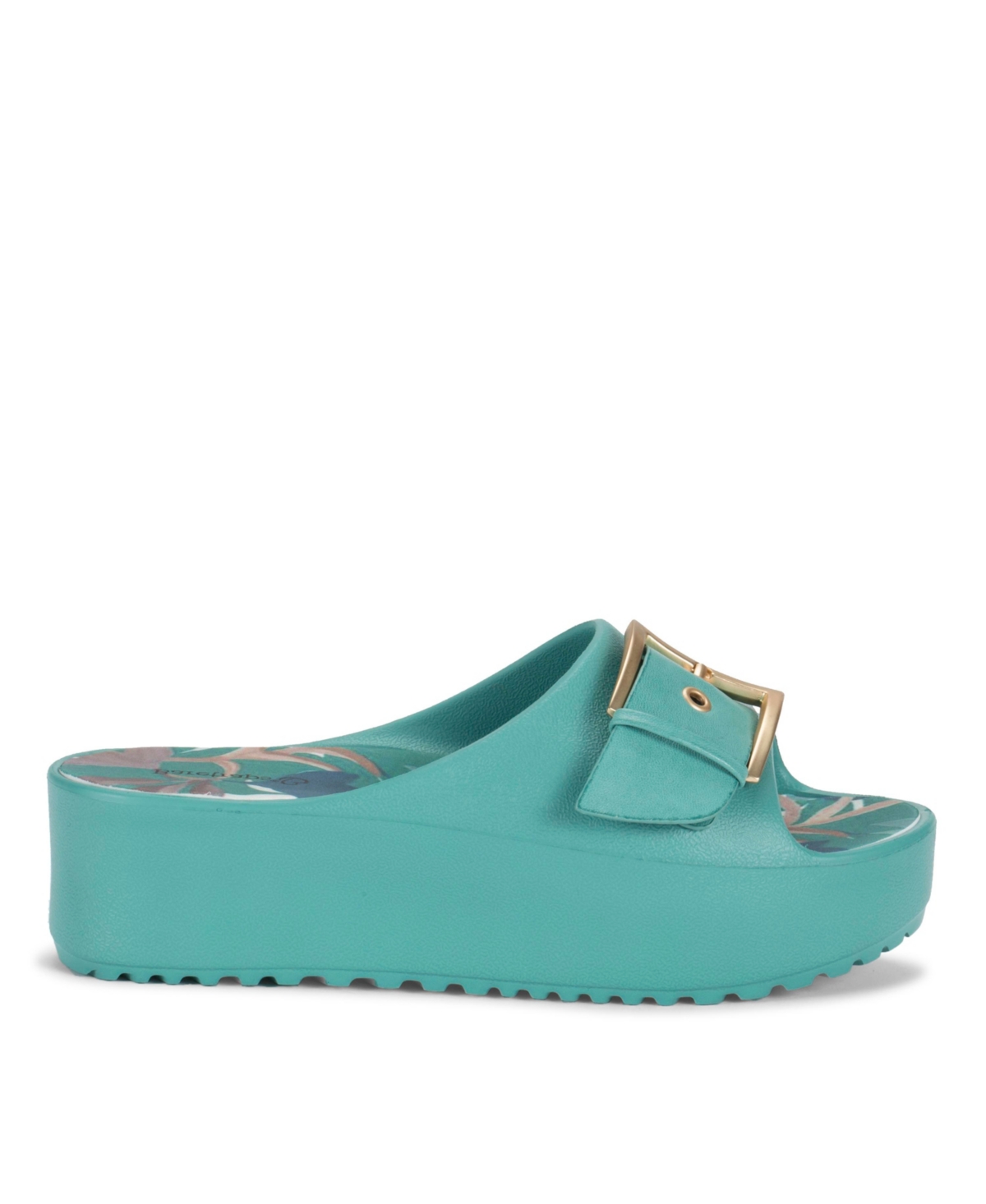Baretraps Pacey Womens Faux Leather Platform Flatform Sandals In Taffy Teal