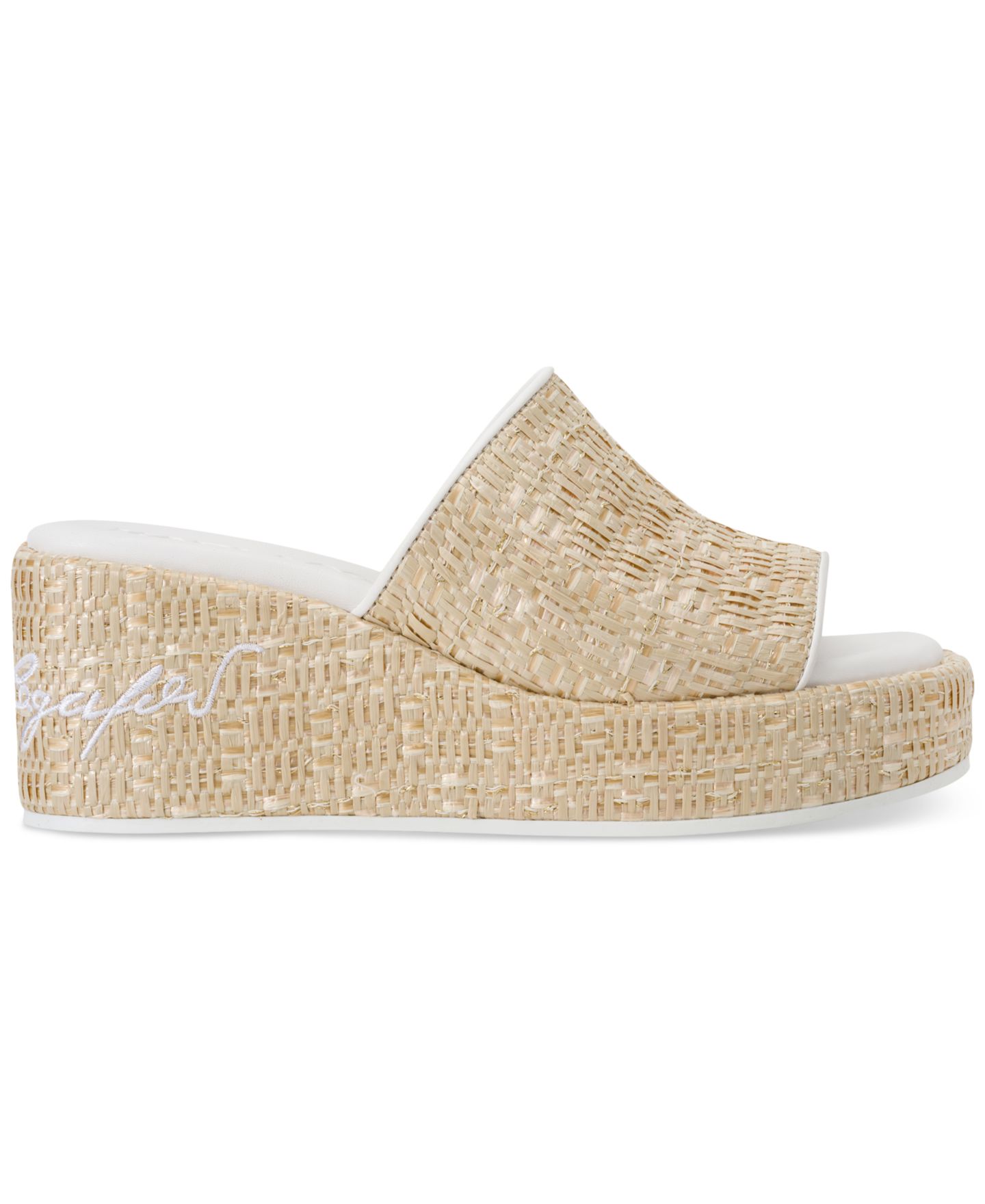 Женские сандалии KARL LAGERFELD PARIS Calvina Slide Wedge, цвет: Натуральный / Яркий белый — фото 2