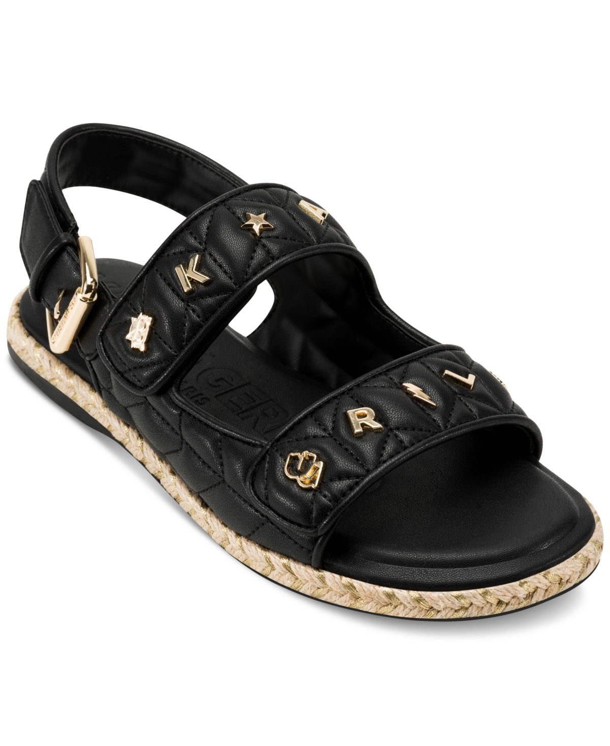 KARL LAGERFELD WOMEN'S CHARLAY ALMOND TOE FLAT SANDALS 