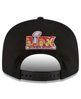 Men's Black Philadelphia Eagles Super Bowl LIX Tarmac Split Panel 9FIFTY Snapback Hat