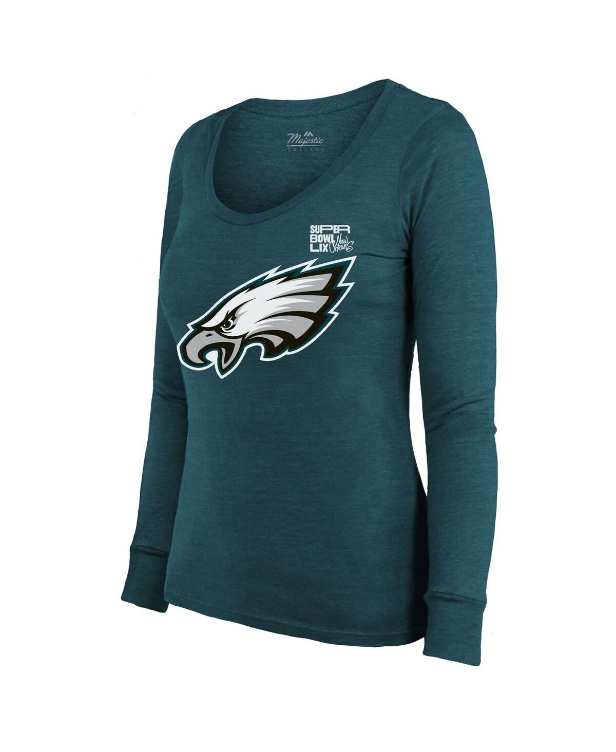 Majestic Women's Saquon Barkley Midnight Green Philadelphia Eagles Super Bowl Lix Player Name Number Tri-blen In Midnight Green