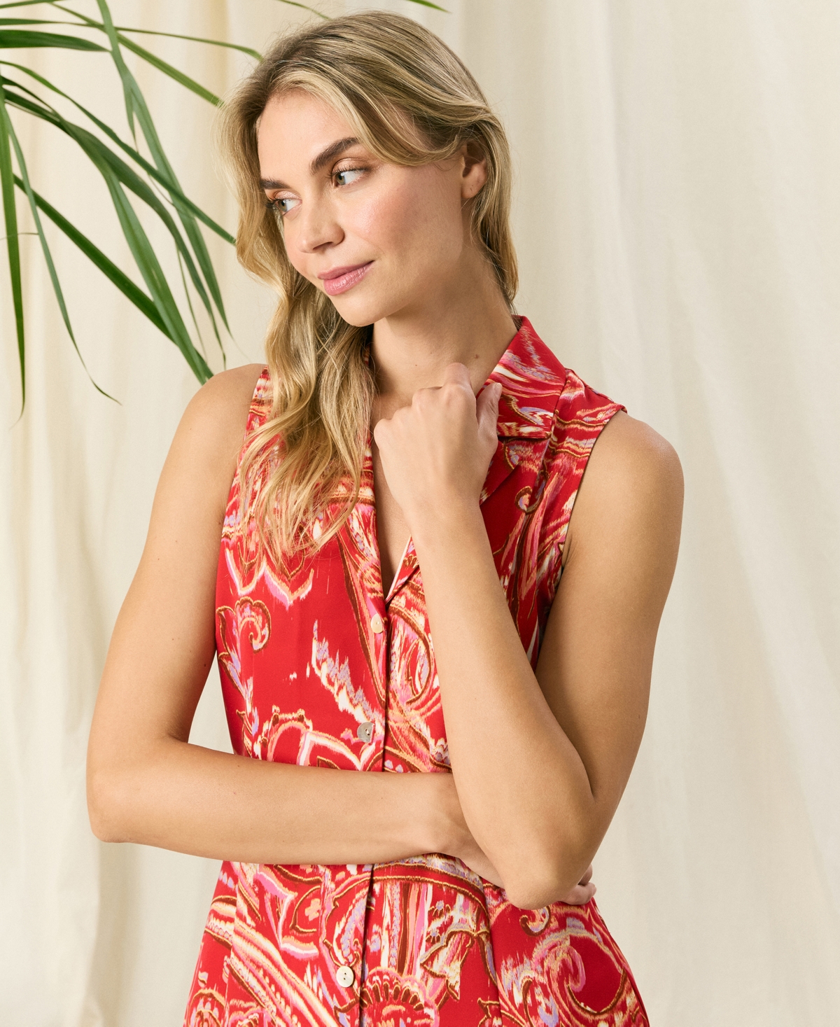Shop The Good Journey Women's Printed Midi Dress In Red,pink