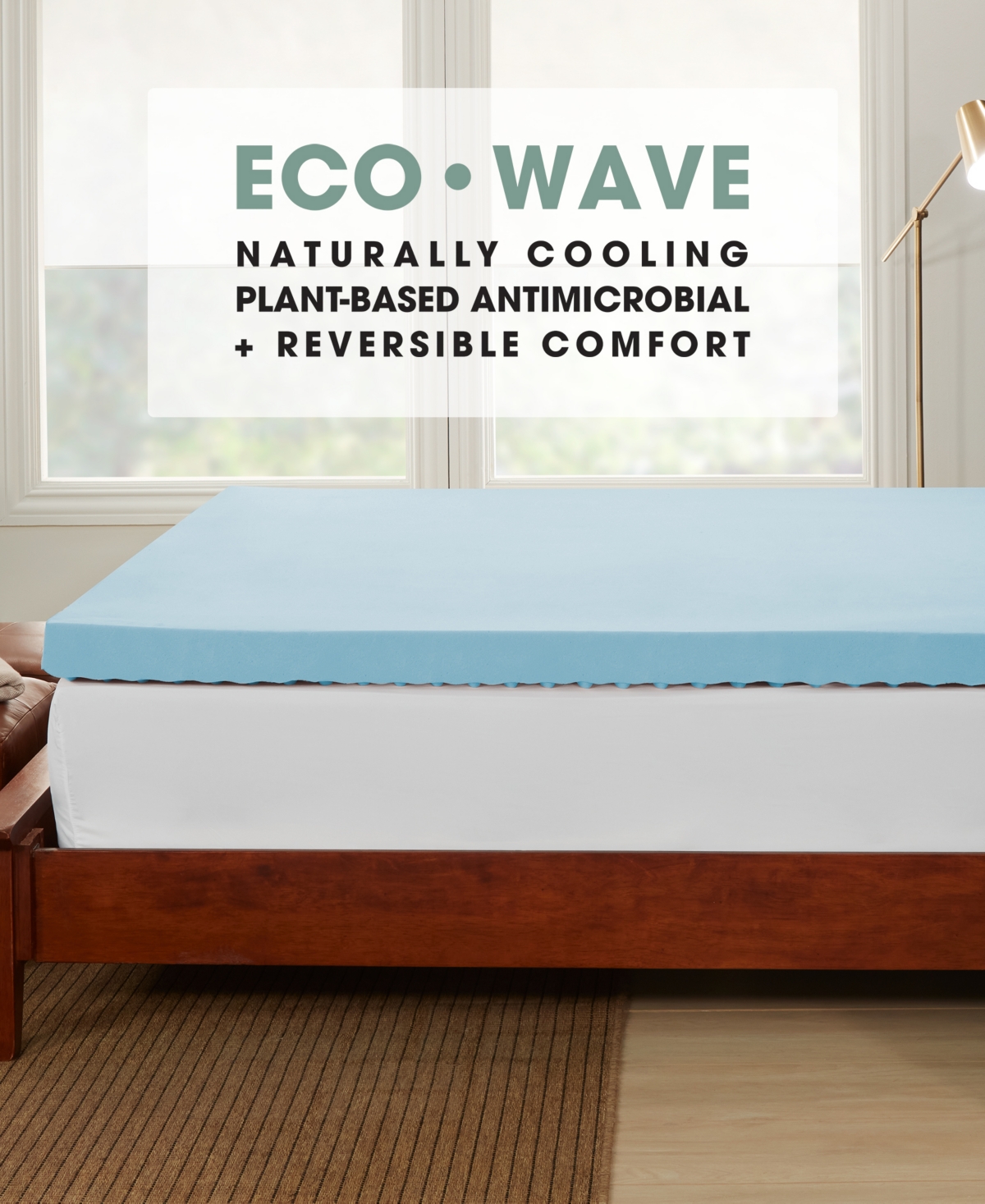 Dream Serenity Ecowave 4in Memory Foam Mattress Topper In Blue