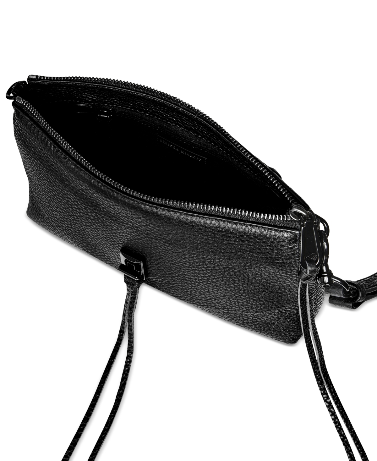 Rebecca Minkoff Darren Small Leather Top Zip Leather Shoulder Bag In Black