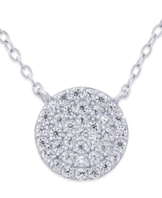 Giani Bernini - Cubic Zirconia Circle Pendant Necklace (2/3 ct. t.w.) in Sterling Silver
