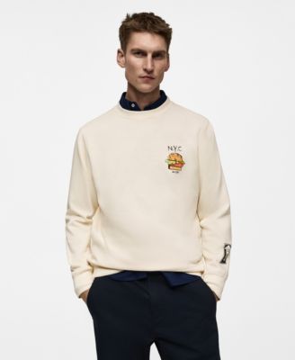MANGO - Men's Graphic-Print Cotton Sweatshirt