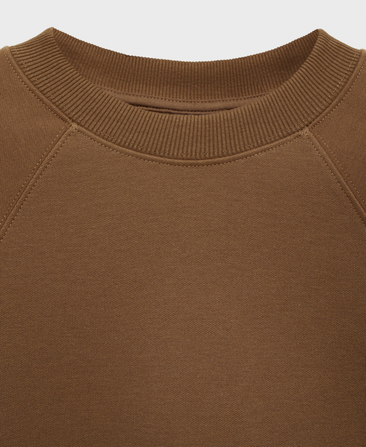 Mango Relaxed Fit Crewneck Sweatshirt In Medium Brown