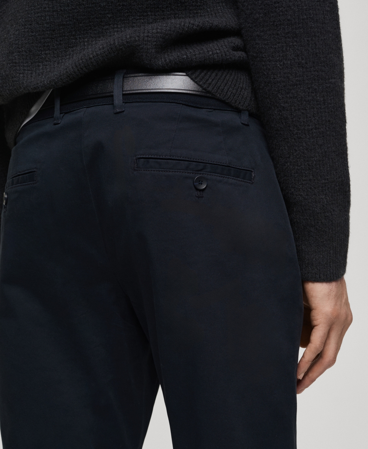 Mango Men's Slim-fit Tapered Crop Chino Pants In Dark Navy