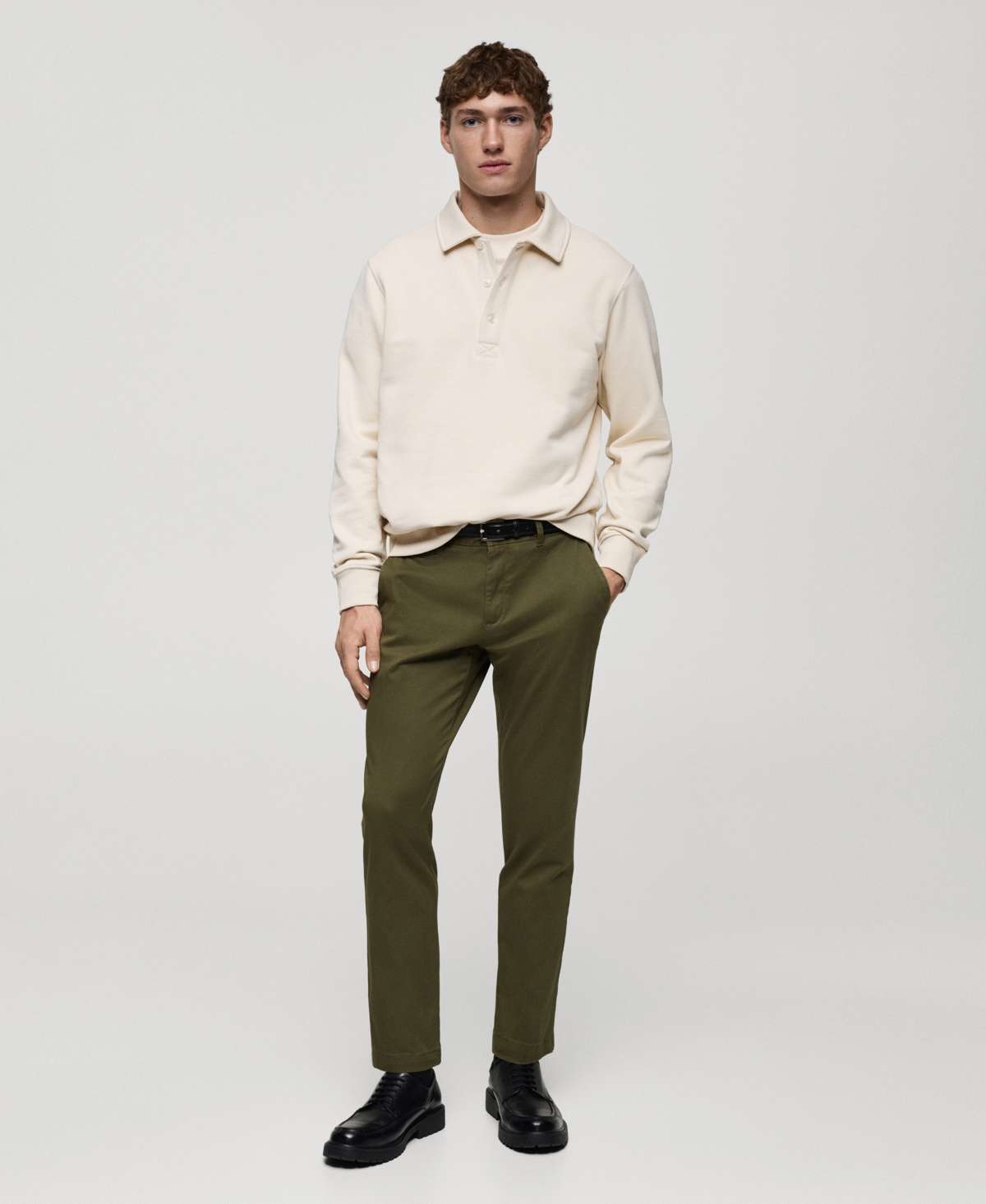 Mango Men's Slim-fit Tapered Crop Chino Pants In Khaki