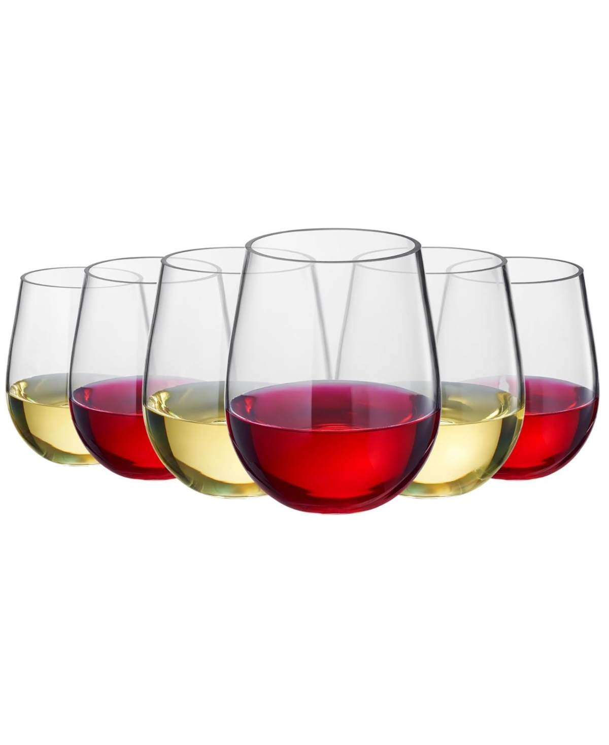 The Wine Savant Tritan Unbreakable Stemless Plastic Wine Glasses, Set Of 6 In Clear