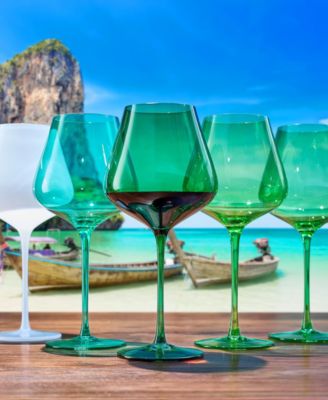 Colors of Thai Island Beaches Wine Glasses, Set of 5