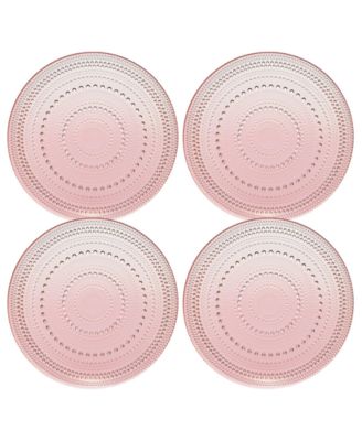 Glass Hobnail Colored Plates, Set of 4